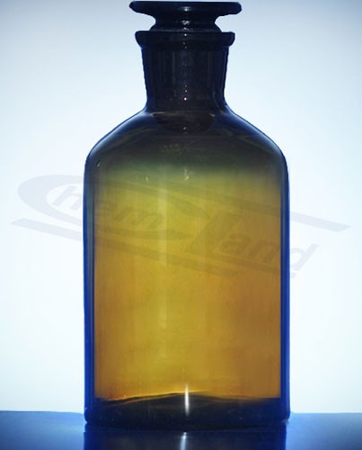 Bottle with stopper amber narrow neck