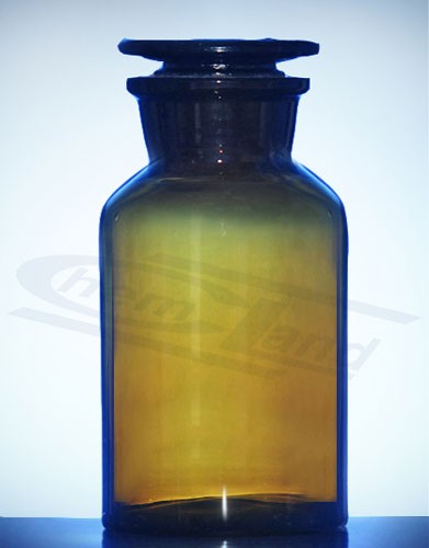 Bottle with stopper amber wide neck