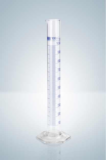 Measuring cylinder, class B, blue graduation