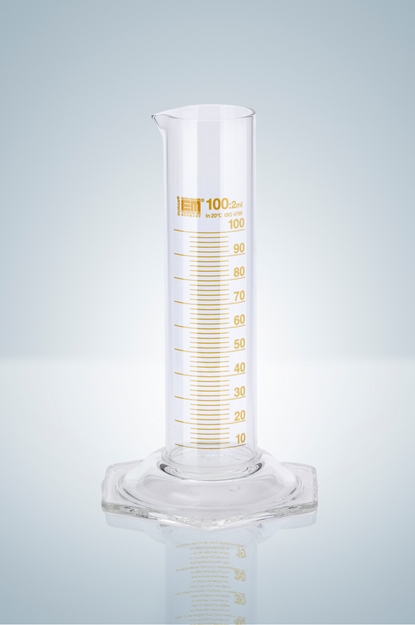 Measuring cylinder, class B, brown graduation, short version